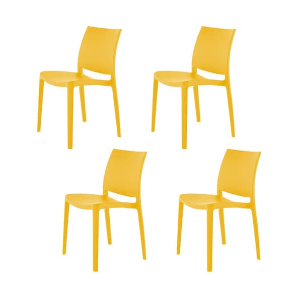 Lagoon Sensilla Resin Stackable Dining Chairs, 4PK - 7052YF-SBLGA