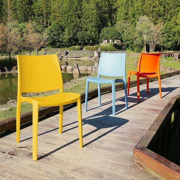 Lagoon Sensilla Resin Stackable Dining Chairs, 4PK - 7052YF-SBLGA