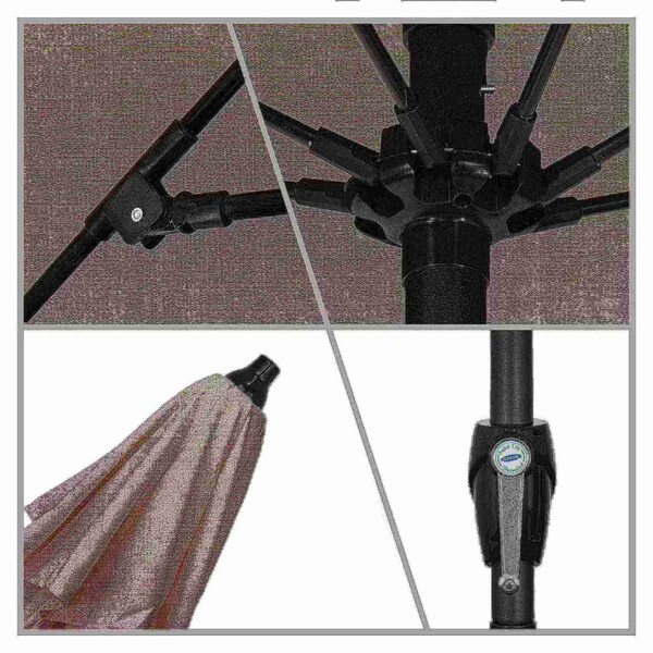 California Umbrella 9' Bronze Aluminum Market Patio Umbrella, Pacifica Taupe - 194061337752