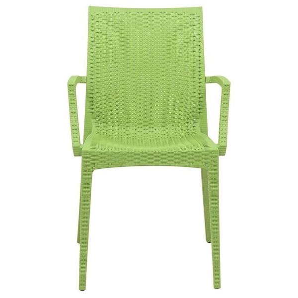 Leisuremod Weave Mace Indoor/Outdoor Arm Chair, Green - MCA19G
