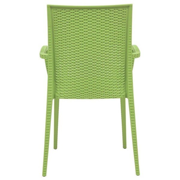 Leisuremod Weave Mace Indoor/Outdoor Arm Chair, Green - MCA19G