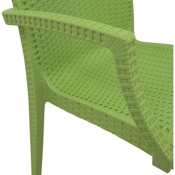 Leisuremod Weave Mace Indoor/Outdoor Arm Chair, Green - MCA19G