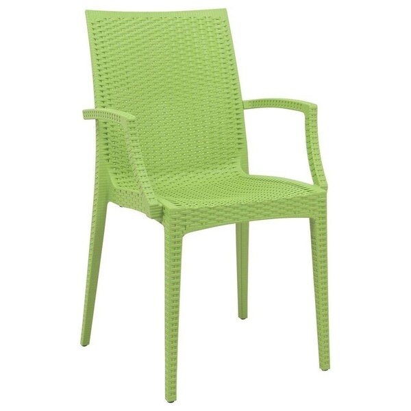 Leisuremod Weave Mace Indoor/Outdoor Arm Chair, Green - MCA19G