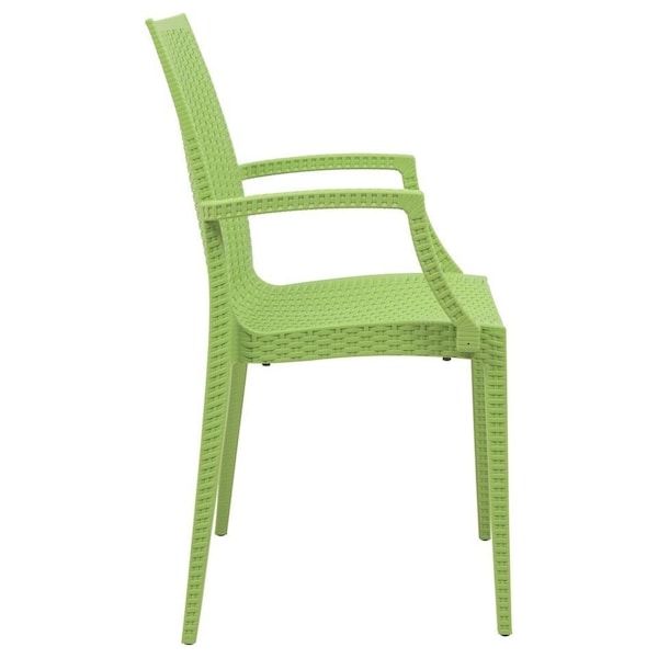 Leisuremod Weave Mace Indoor/Outdoor Arm Chair, Green - MCA19G