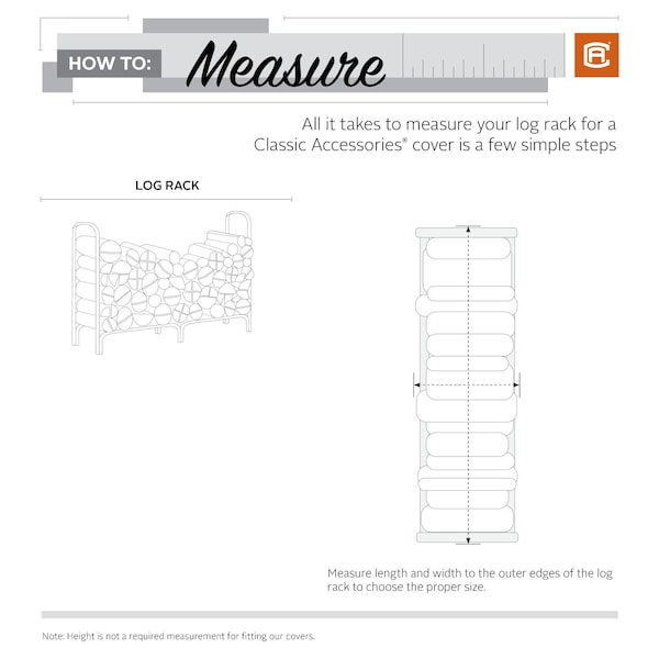 Classic Accessories Ravenna Rack Log Cover, 8 ft, 98"x26" - 55-172-045101-EC