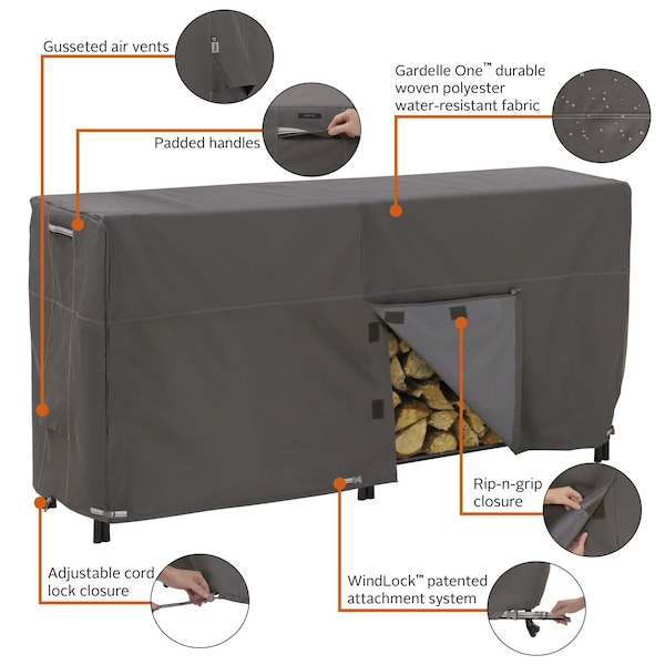 Classic Accessories Ravenna Rack Log Cover, 8 ft, 98"x26" - 55-172-045101-EC