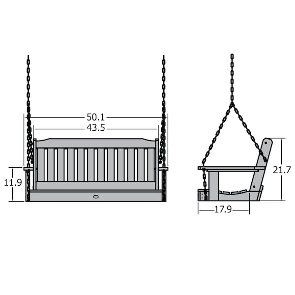 Highwood Usa Lehigh Porch Swing 4ft - AD-PORL2-WHE