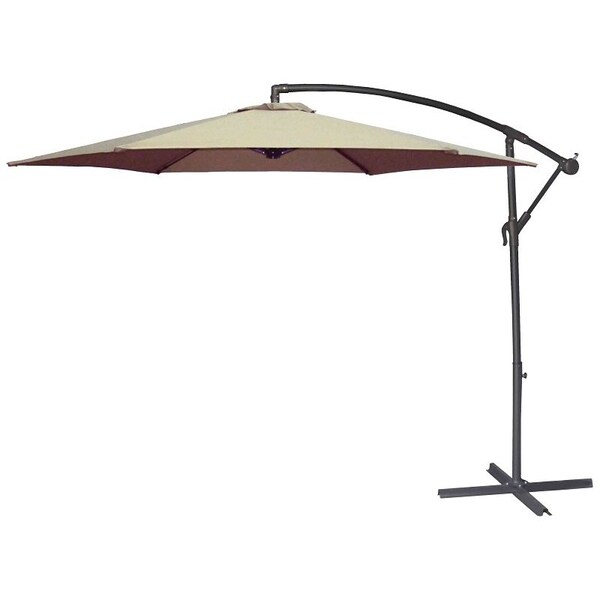 Seasonal Trends Solar Offset Taupe Umbrella, 98.42 in OAH, 10 ft W Canopy, 10 ft L Canopy - UMSC10BKOBD-04