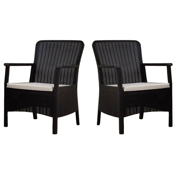 Rainbow Outdoor Orlando Set of 2 Armchairs w/cushion-Anthracite - RBO-ORLANDO-ANT-AC-SET2