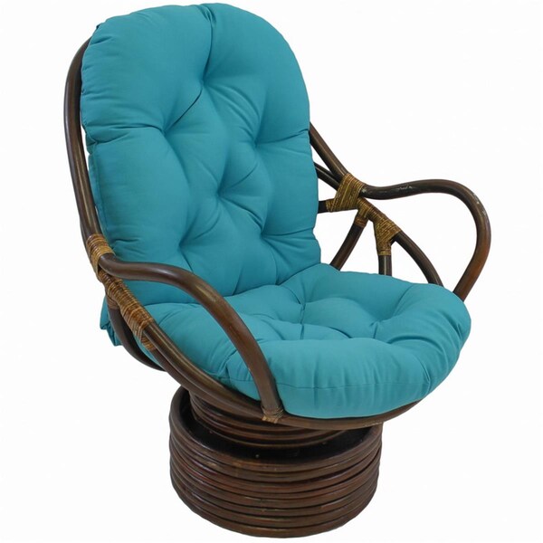 International Caravan Swivel Rocker with Twill Cushion, Aqua Blue - 3310-TW-AB