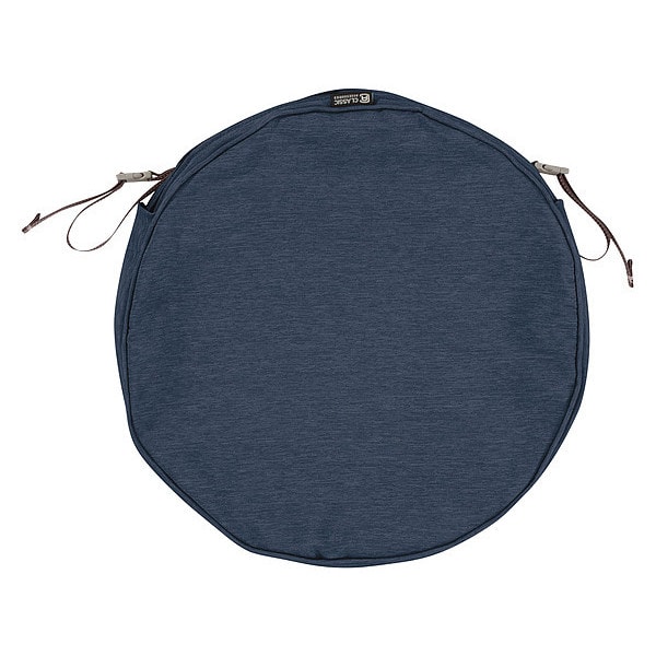Classic Accessories Montlake Round Dining Seat Cushion Slipcover, Heather Indigo, 18"x18" - 60-122-015501-RT