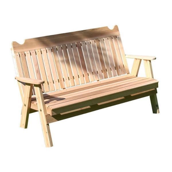 Creekvine Designs 5 ft Red Cedar Straight Back English Garden Bench - WF5SBB2CVD