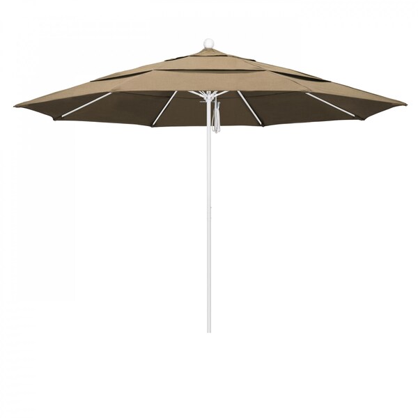 California Umbrella Patio Umbrella, Octagon, 107" H, Sunbrella Fabric, Heather Beige - 194061002001