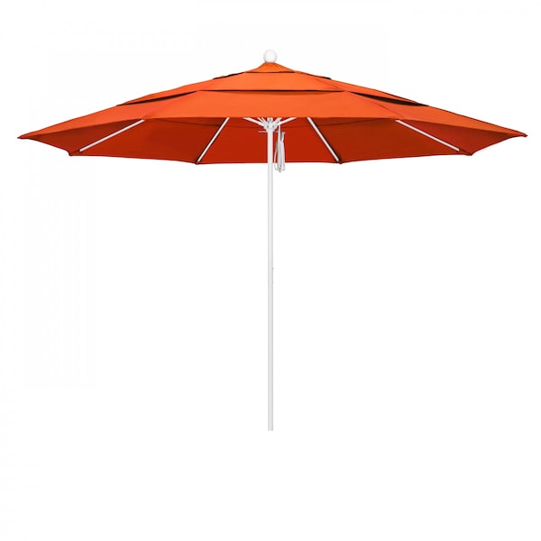 California Umbrella Patio Umbrella, Octagon, 107" H, Sunbrella Fabric, Melon - 194061001868