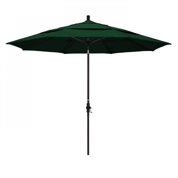 California Umbrella Patio Umbrella, Octagon, 109.5" H, Sunbrella Fabric, Forest Green - 194061020777