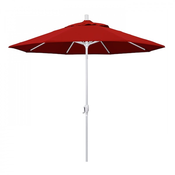 California Umbrella Patio Umbrella, Octagon, 101" H, Sunbrella Fabric, Jockey Red - 194061033807