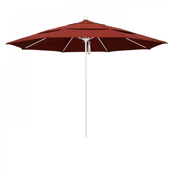 California Umbrella Patio Umbrella, Octagon, 107" H, Sunbrella Fabric, Terracotta - 194061001943