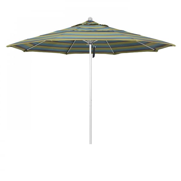 California Umbrella Patio Umbrella, Octagon, 107" H, Sunbrella Fabric, Astoria Lagoon - 194061000403