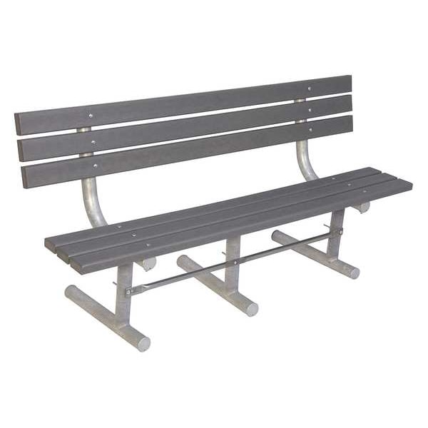 Ultrasite Outdoor Bench, 72 in. L, Gray, Recycled Plastic - G940P-GRY6