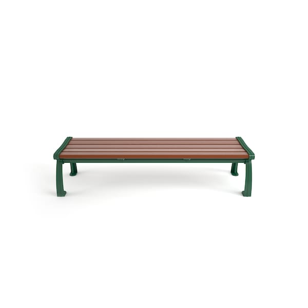 Frog Furnishings Brown 5' Heritage Backless Bench with Green Frame - PB 5BROGFHERBAC