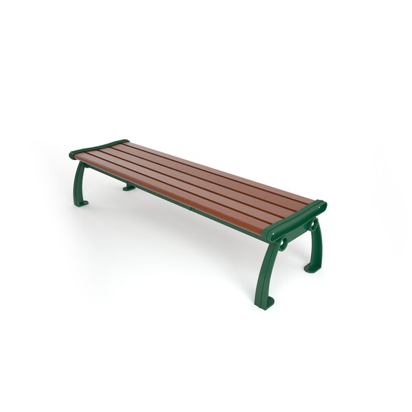 Frog Furnishings Brown 5' Heritage Backless Bench with Green Frame - PB 5BROGFHERBAC