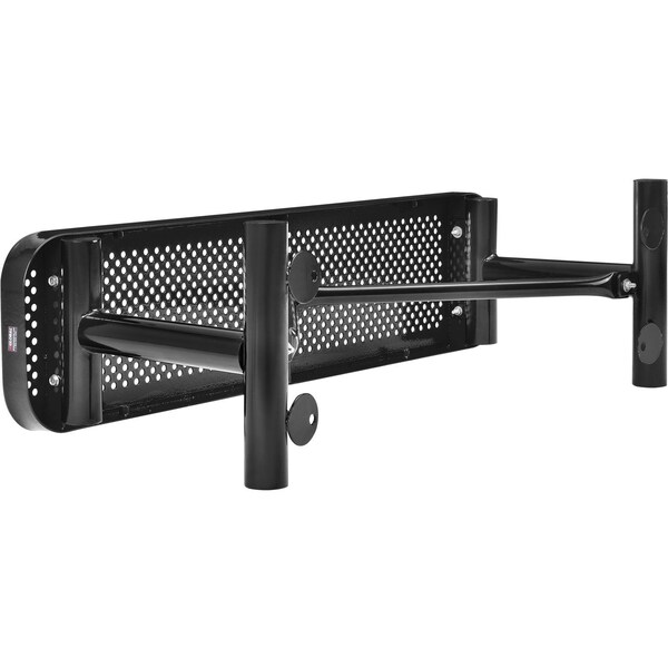 Global Industrial 48L Outdoor Steel Flat Bench, Perforated Metal, Black - 695742BK