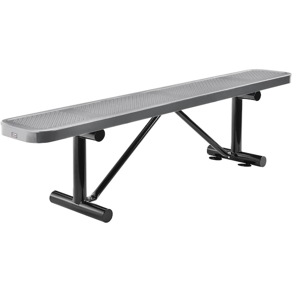 Global Industrial 72 Perforated Metal Outdoor Flat Bench, Gray - 262075GY