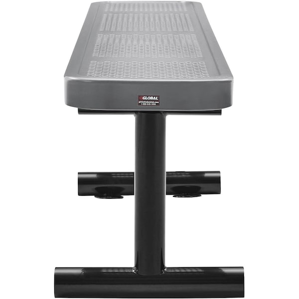 Global Industrial 72 Perforated Metal Outdoor Flat Bench, Gray - 262075GY