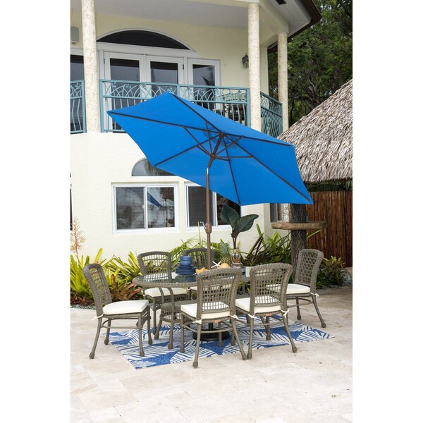 Panama Jack Outdoor Panama Jack Blue 9 Ft Alum Patio Umbrella W/Crank - PJO-6001-BLUE