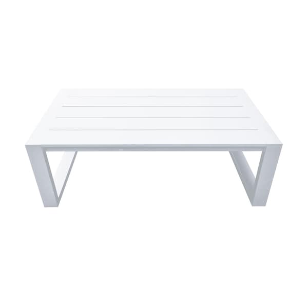 Armen Living Aelani Outdoor 4 piece Set in White Finish and Charcoal Cushions - SETODAEWH