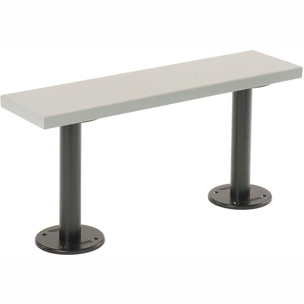 Global Industrial Locker Bench Top, Plastic, 36inW x 9-1/2inD, Gray - B490842