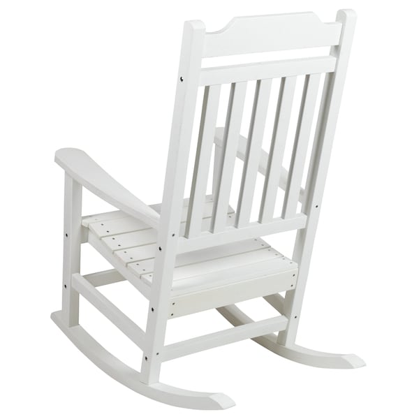 Flash Furniture Winston All-Weather Rocking Chair in White Faux Wood, PK2 - 2-JJ-C14703-WH-GG
