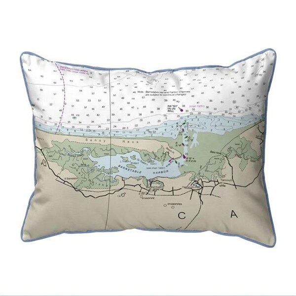 Betsy Drake Betsy Drake ZP13246SN 20 x 24 in. Cape Cod - Sandy Neck; MA Nautical Map Extra Large Zippered Indoor & Outdoor Pillow - ZP13246SN