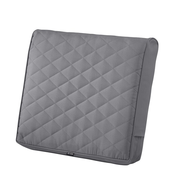 Classic Accessories Montlake Quilted Patio Cushion, Grey, 21"x20"x4" - 62-024-GREY-EC