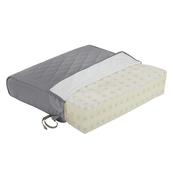 Classic Accessories Montlake Quilted Patio Cushion, Grey, 21"x20"x4" - 62-024-GREY-EC