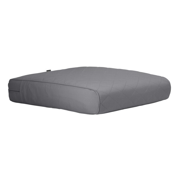Classic Accessories Montlake Quilted Patio Cushion, Grey, 21"x20"x4" - 62-024-GREY-EC