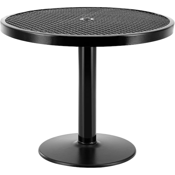 Global Industrial 36in Round Outdoor Table, 29inH, Expanded Metal, Black - 278001BK