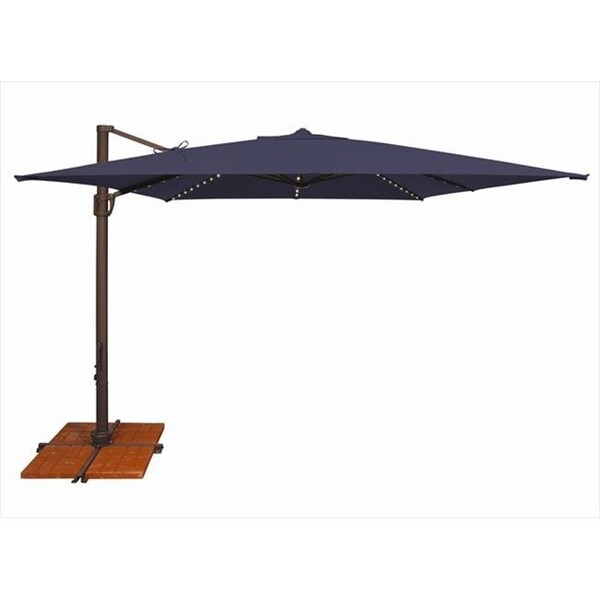 Simplyshade SimplyShade 10 ft. Bali Pro Square Rotating Cantilever Umbrella with Lights  Navy - SSAD45SL-10SQ00-A5439