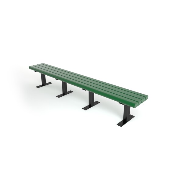 Frog Furnishings Green 8' Creedside Bench Surface Mount w/ Black Frame - PB 8GRECRK