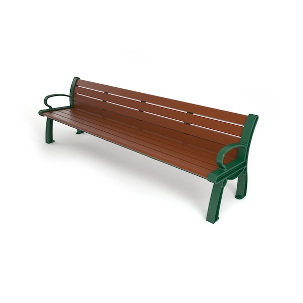 Frog Furnishings Brown 8' Heritage Bench with Green Frame - PB 8BROGFHER
