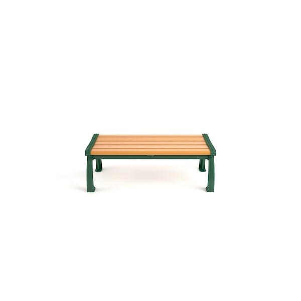 Frog Furnishings Cedar 4' Heritage Backless Bench with Green Frame - PB 4CEDGFHERBAC