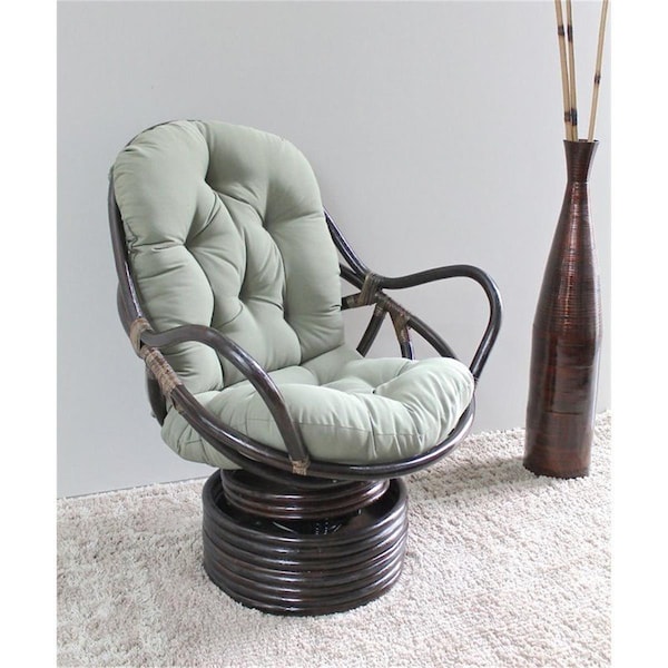International Caravan Swivel Rocker with Twill Cushion, Forest Green - 3310-TW-FG