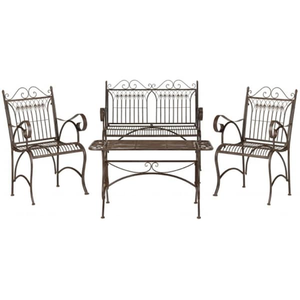 Safavieh Leah 4 Piece Set Chair- Rustic Brown - PAT5000B