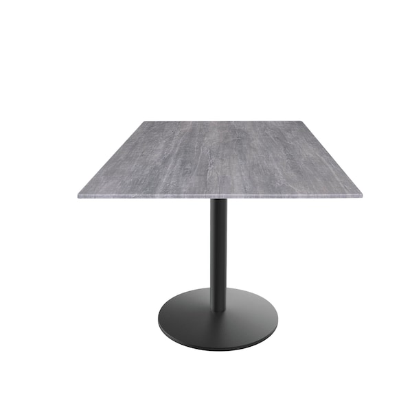 Holland Bar Stool Co 30 Tall OD214 Black Table Base w22 Dia Foot and 36x36 Square Greystone Top, IndoorOutdoor - OD214-2230BWODS36SQGRYSTN