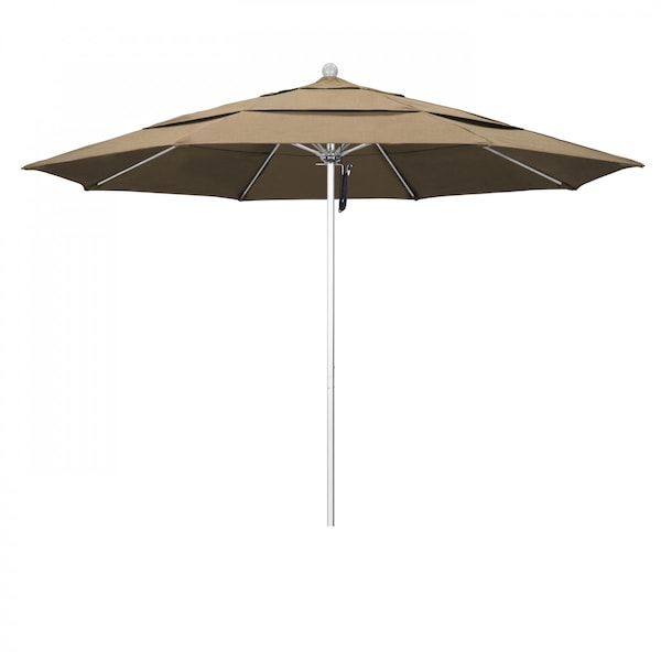 California Umbrella Patio Umbrella, Octagon, 107" H, Sunbrella Fabric, Heather Beige - 194061000328