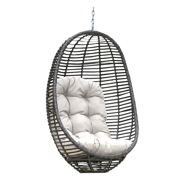 Panama Jack Outdoor Panama Jack Graphite Woven Hanging Chair with Cushion - PJO-1601-GRY-HC