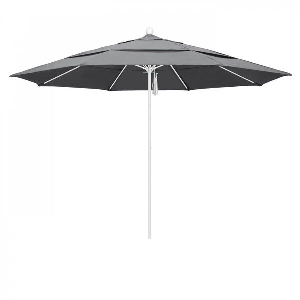 California Umbrella Patio Umbrella, Octagon, 107" H, Sunbrella Fabric, Granite - 194061001752