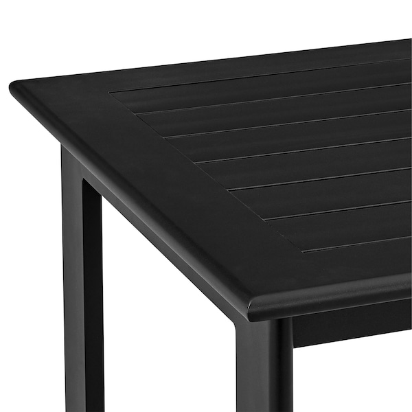 Armen Living Grand Outdoor Patio Counter Height Dining Table in Black Aluminum - 840254332591