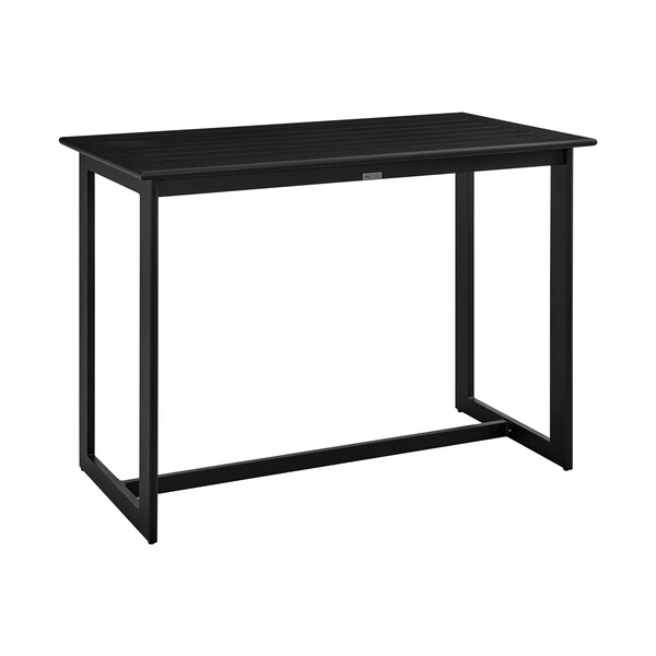 Armen Living Grand Outdoor Patio Counter Height Dining Table in Black Aluminum - 840254332591