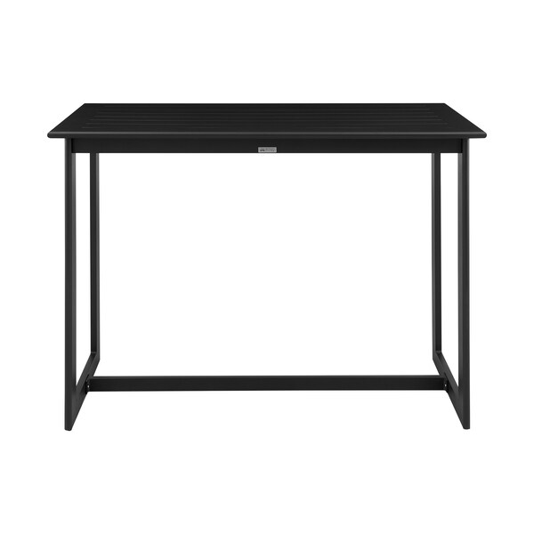 Armen Living Grand Outdoor Patio Counter Height Dining Table in Black Aluminum - 840254332591